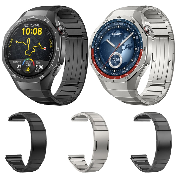 For Huawei Watch GT 5 Pro 46mm Push Folding Clasp Titanium Watch Band(Mars Titanium) by bashfashion