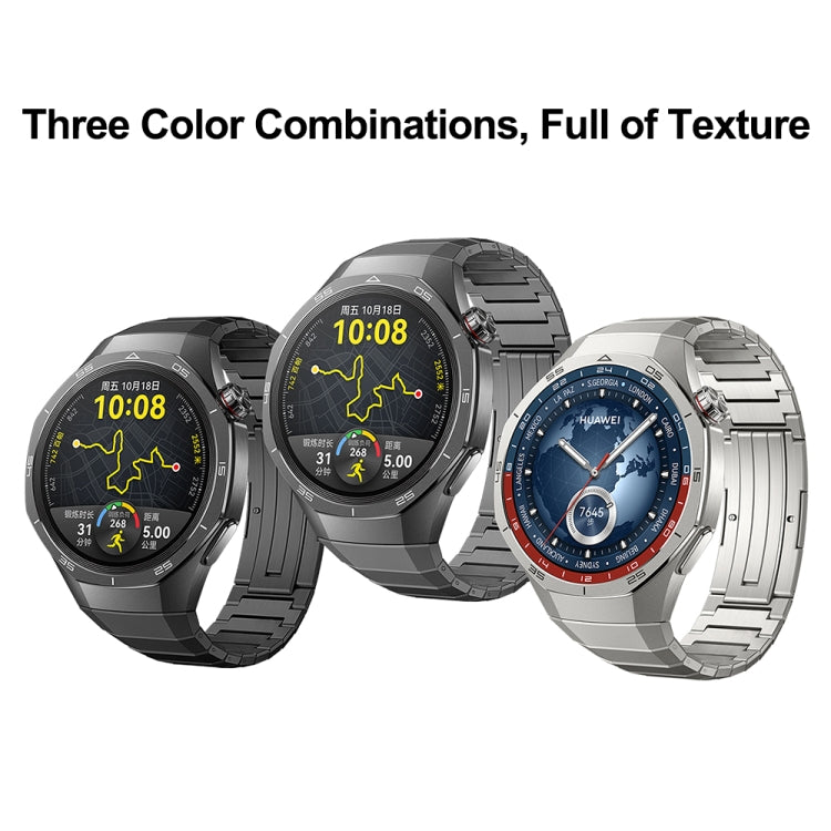 For Huawei Watch GT 5 Pro 46mm Push Folding Clasp Titanium Watch Band(Titanium Grey) by bashfashion