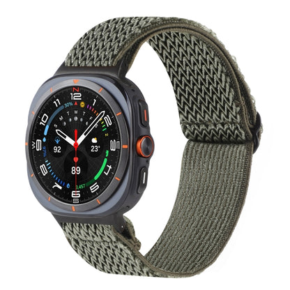 For Samsung Galaxy Watch Ultra 47mm / Ultra 2025 Wave Pattern Nylon Braided Watch Band(Army Green) by bashfashion