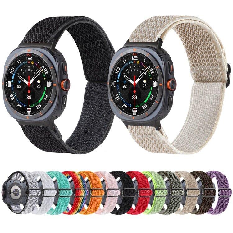 For Samsung Galaxy Watch Ultra 47mm / Ultra 2025 Wave Pattern Nylon Braided Watch Band(Army Green) by bashfashion