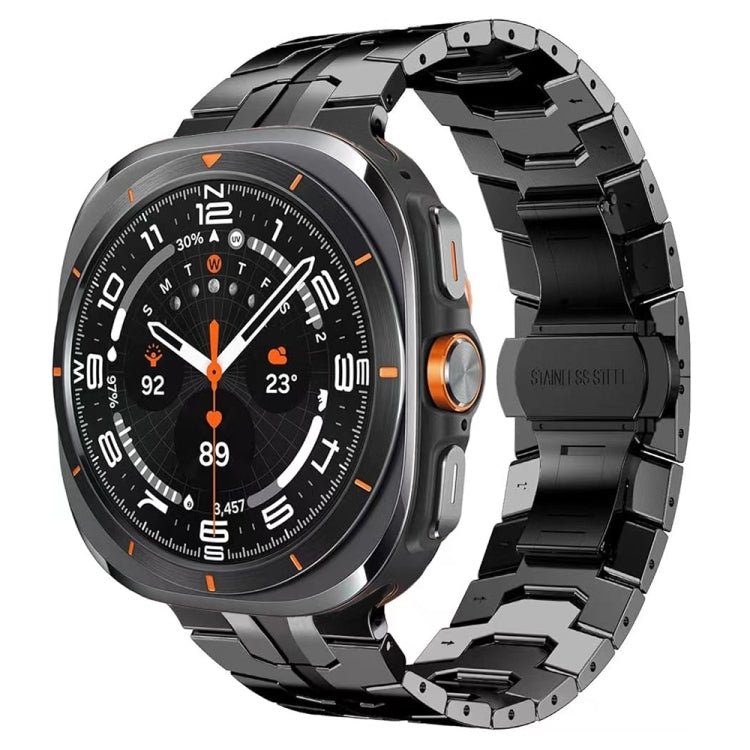 For Samsung Galaxy Watch Ultra 47mm / Ultra 2025 Butterfly Buckle Titanium Alloy Watch Band(Black) by bashfashion