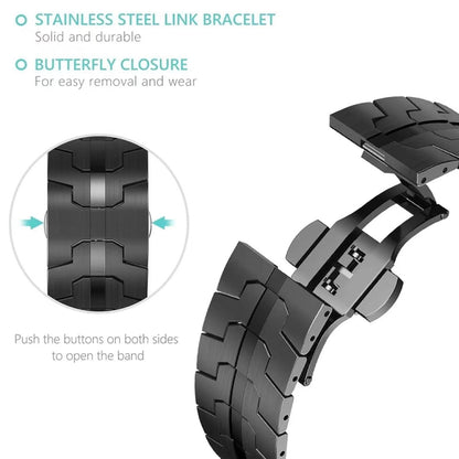 For Samsung Galaxy Watch Ultra 47mm / Ultra 2025 Butterfly Buckle Titanium Alloy Watch Band(Black) by bashfashion