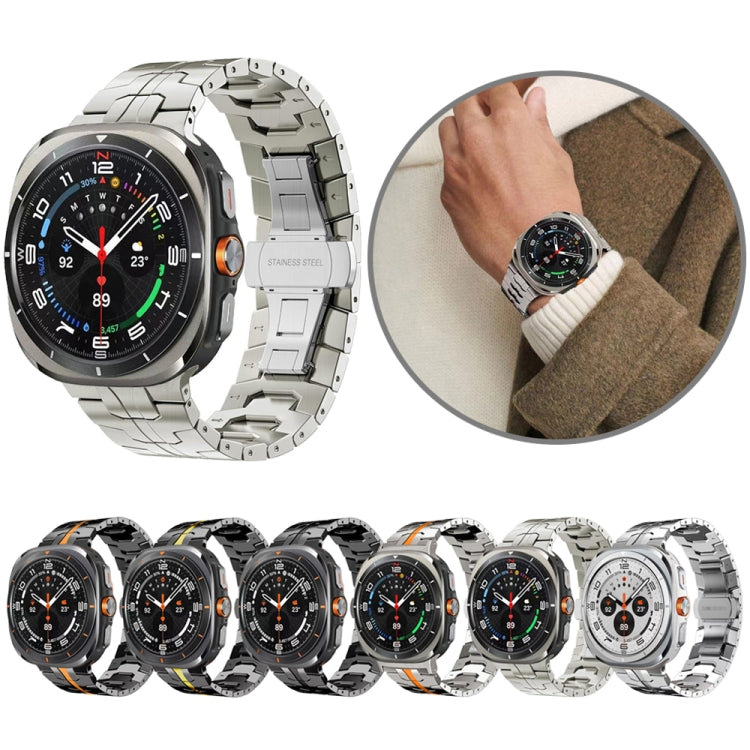 For Samsung Galaxy Watch Ultra 47mm / Ultra 2025 Butterfly Buckle Titanium Alloy Watch Band(Black) by bashfashion