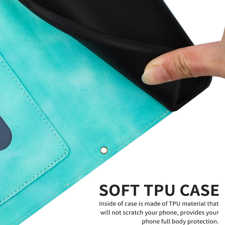 For iPhone 16e Floral Pattern Leather Phone Case with Lanyard(Green) by bashfashion