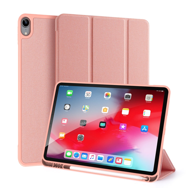 For iPad Air 11 2025 / 2024 / 2022 / 2020 10.9 DUX DUCIS Domo Series Horizontal Flip Magnetic TPU + PU Leather Case with Three-folding Holder & Pen Slot(Pink) by DUX DUCIS