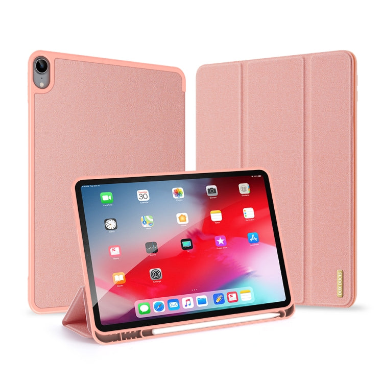 For iPad Air 11 2025 / 2024 / 2022 / 2020 10.9 DUX DUCIS Domo Series Horizontal Flip Magnetic TPU + PU Leather Case with Three-folding Holder & Pen Slot(Pink) by DUX DUCIS