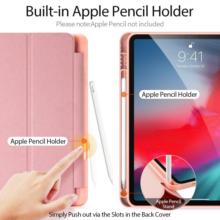 For iPad Air 11 2025 / 2024 / 2022 / 2020 10.9 DUX DUCIS Domo Series Horizontal Flip Magnetic TPU + PU Leather Case with Three-folding Holder & Pen Slot(Pink) by DUX DUCIS