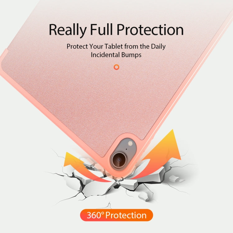 For iPad Air 11 2025 / 2024 / 2022 / 2020 10.9 DUX DUCIS Domo Series Horizontal Flip Magnetic TPU + PU Leather Case with Three-folding Holder & Pen Slot(Pink) by DUX DUCIS