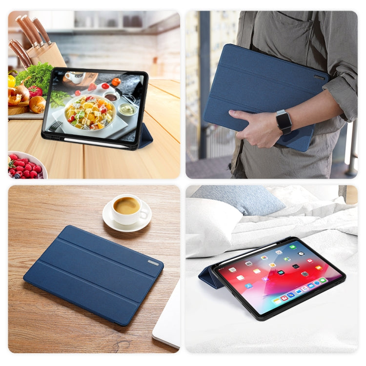 For iPad Air 11 2025 / 2024 / 2022 / 2020 10.9 DUX DUCIS Domo Series Horizontal Flip Magnetic TPU + PU Leather Case with Three-folding Holder & Pen Slot(Blue) by DUX DUCIS