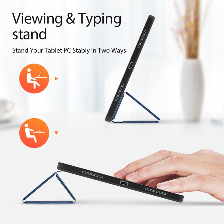 For iPad Air 11 2025 / 2024 / 2022 / 2020 10.9 DUX DUCIS Domo Series Horizontal Flip Magnetic TPU + PU Leather Case with Three-folding Holder & Pen Slot(Blue) by DUX DUCIS