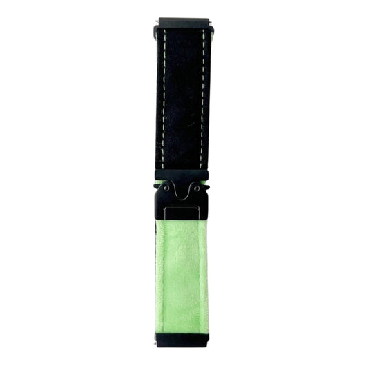 For Samsung Galaxy Watch 7 / 6 / 5 Snap Button Brushed Plush Watch Band(Black Glass Green) by bashfashion