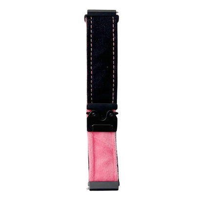 For Samsung Galaxy Watch 7 / 6 / 5 Snap Button Brushed Plush Watch Band(Black Pink) by bashfashion