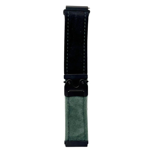 For Samsung Galaxy Watch 7 / 6 / 5 Snap Button Brushed Plush Watch Band(Black Army Green) by bashfashion