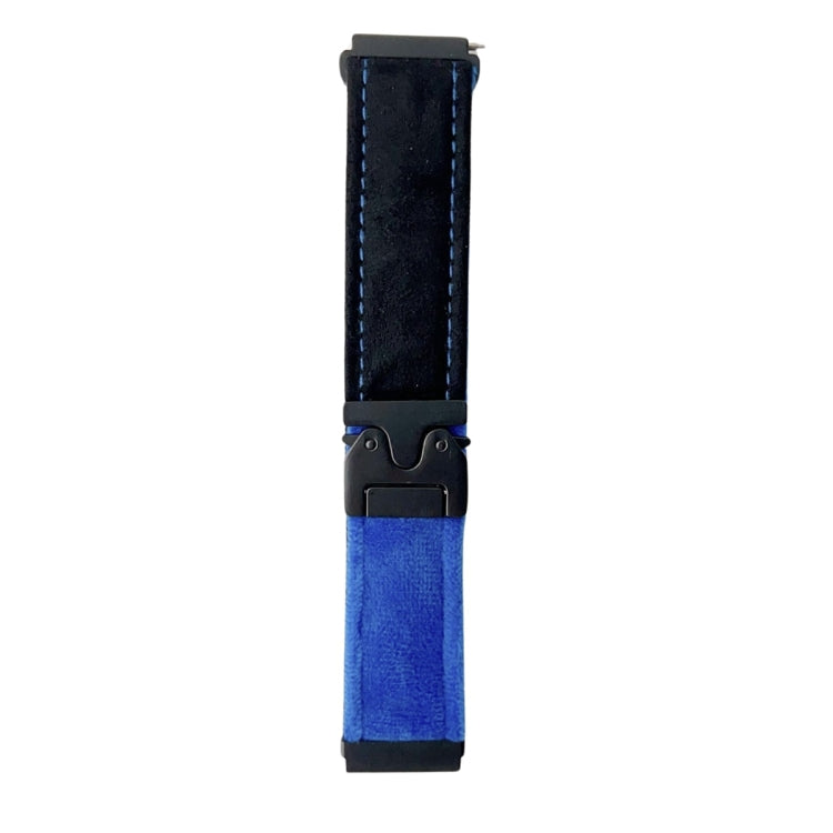 For Samsung Galaxy Watch 7 / 6 / 5 Snap Button Brushed Plush Watch Band(Black Blue) by bashfashion