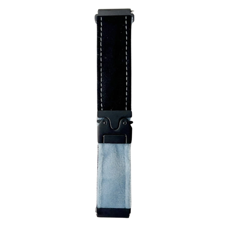 For Samsung Galaxy Watch 7 / 6 / 5 Snap Button Brushed Plush Watch Band(Black Blue Grey) by bashfashion
