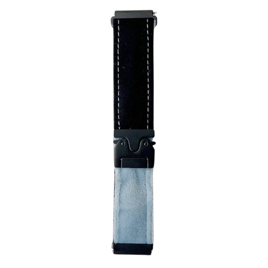 For Samsung Galaxy Watch 7 / 6 / 5 Snap Button Brushed Plush Watch Band(Black Blue Grey) by bashfashion