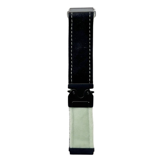 For Samsung Galaxy Watch 7 / 6 / 5 Snap Button Brushed Plush Watch Band(Black Green) by bashfashion