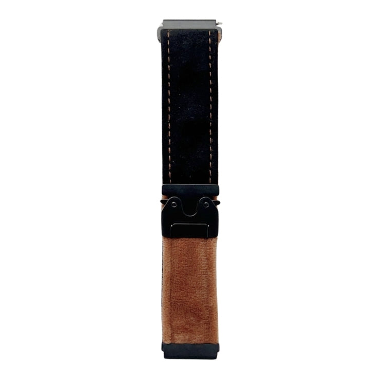 For Samsung Galaxy Watch 7 / 6 / 5 Snap Button Brushed Plush Watch Band(Black Dark Brown) by bashfashion