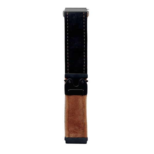 For Samsung Galaxy Watch 7 / 6 / 5 Snap Button Brushed Plush Watch Band(Black Dark Brown) by bashfashion