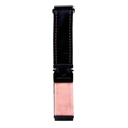 For Samsung Galaxy Watch 7 / 6 / 5 Snap Button Brushed Plush Watch Band(Black Peach) by bashfashion