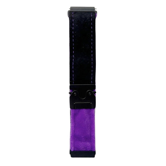 For Samsung Galaxy Watch 7 / 6 / 5 Snap Button Brushed Plush Watch Band(Black Purple) by bashfashion