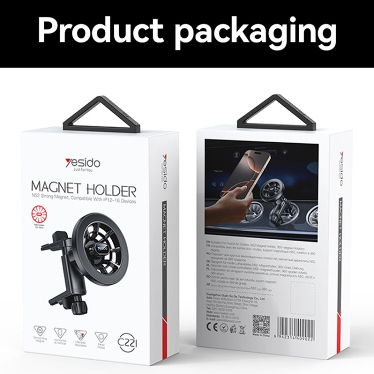 Yesido C221 Car Air Vent MagSafe Magnetic Phone Holder(Black) by Yesido