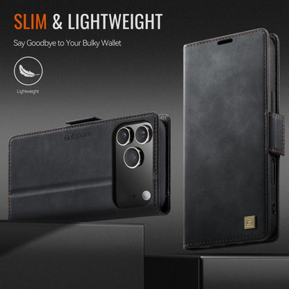 For iPhone 17 Pro Max AutSpace A11 Side Buckle MagSafe Magnetic RFID Phone Leather Case(Black) by AutSpace