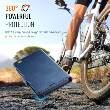 For iPhone 17 Pro Max AutSpace A11 Side Buckle MagSafe Magnetic RFID Phone Leather Case(Blue) by AutSpace