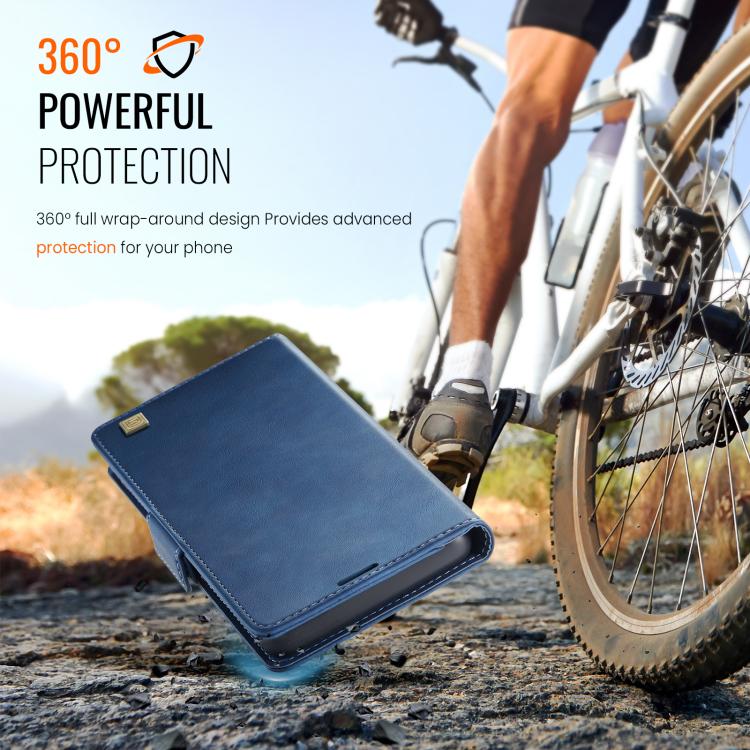 For iPhone 17 Pro AutSpace A11 Side Buckle MagSafe Magnetic RFID Phone Leather Case(Blue) by AutSpace