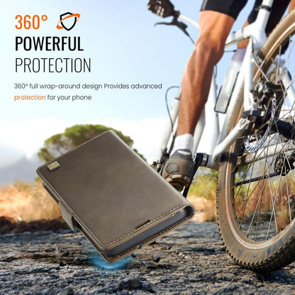 For iPhone 17 Pro AutSpace A11 Side Buckle MagSafe Magnetic RFID Phone Leather Case(Coffee) by AutSpace