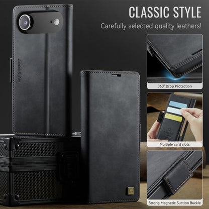 For iPhone Air AutSpace A11 Side Buckle MagSafe Magnetic RFID Phone Leather Case(Black) by AutSpace