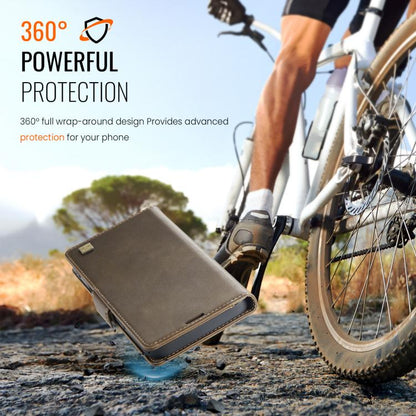 For iPhone 17 AutSpace A11 Side Buckle MagSafe Magnetic RFID Phone Leather Case(Coffee) by AutSpace