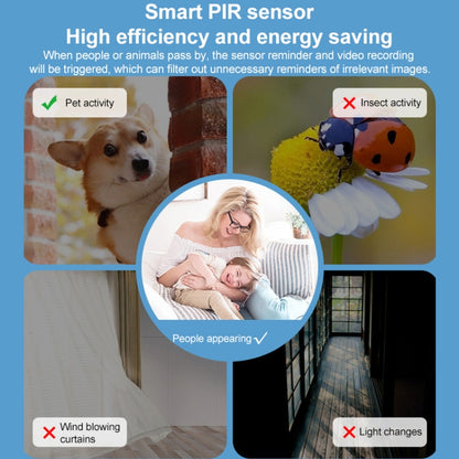 3MP Home Outdoor HD Wireless Surveillance Camera, 4G Version+9000mAh Battery(EU Plug) by bashfashion