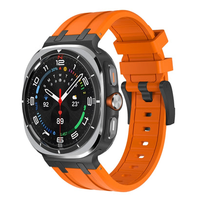 For Samsung Galaxy Watch Ultra 47mm / Ultra 2025 AP Series Liquid Silicone Watch Band(Black Orange) by bashfashion