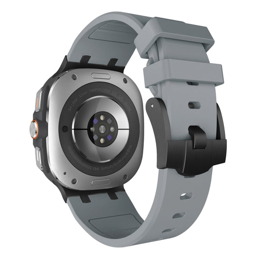 For Samsung Galaxy Watch Ultra 47mm / Ultra 2025 AP Series Liquid Silicone Watch Band(Black Grey) by bashfashion