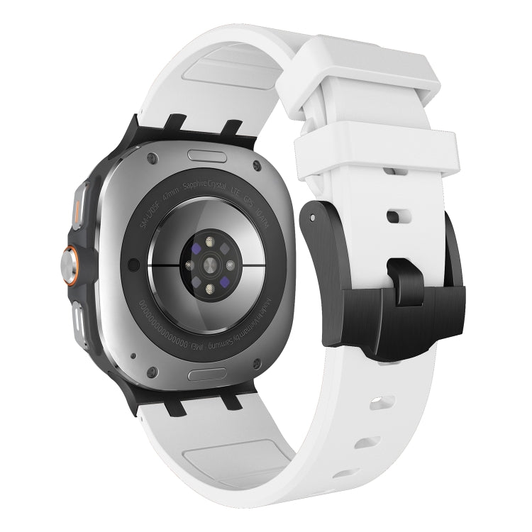 For Samsung Galaxy Watch Ultra 47mm / Ultra 2025 AP Series Liquid Silicone Watch Band(Black White) by bashfashion