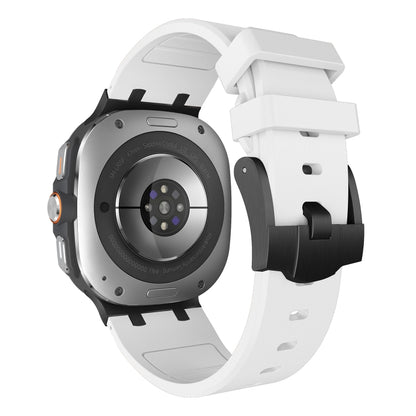 For Samsung Galaxy Watch Ultra 47mm / Ultra 2025 AP Series Liquid Silicone Watch Band(Black White) by bashfashion