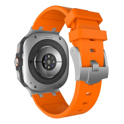 For Samsung Galaxy Watch Ultra 47mm / Ultra 2025 AP Series Liquid Silicone Watch Band(Silver Orange) by bashfashion