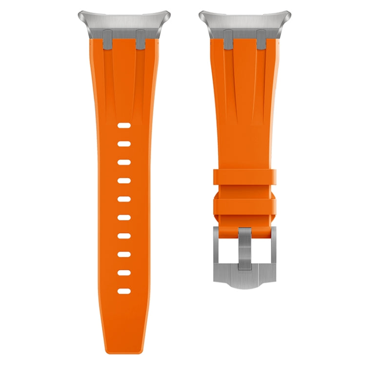 For Samsung Galaxy Watch Ultra 47mm / Ultra 2025 AP Series Liquid Silicone Watch Band(Silver Orange) by bashfashion