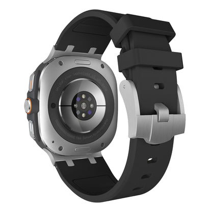 For Samsung Galaxy Watch Ultra 47mm / Ultra 2025 AP Series Liquid Silicone Watch Band(Silver Black) by bashfashion