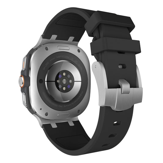 For Samsung Galaxy Watch Ultra 47mm / Ultra 2025 AP Series Liquid Silicone Watch Band(Silver Black) by bashfashion