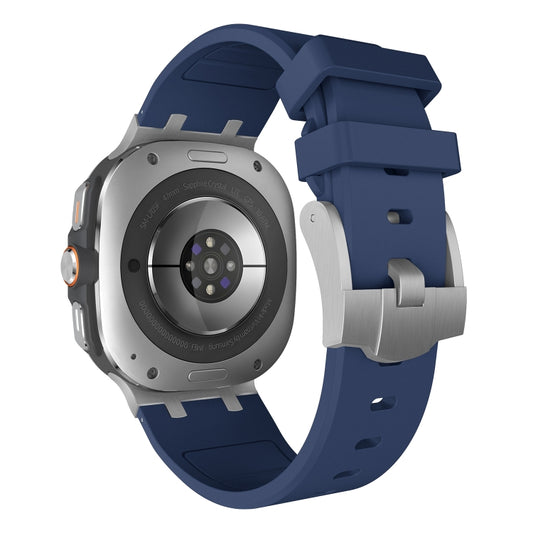 For Samsung Galaxy Watch Ultra 47mm / Ultra 2025 AP Series Liquid Silicone Watch Band(Silver Blue) by bashfashion