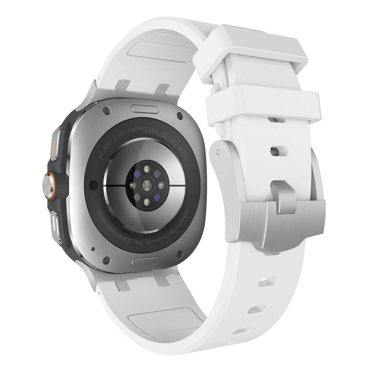 For Samsung Galaxy Watch Ultra 47mm / Ultra 2025 AP Series Liquid Silicone Watch Band(Silver White) by bashfashion