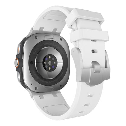 For Samsung Galaxy Watch Ultra 47mm / Ultra 2025 AP Series Liquid Silicone Watch Band(Silver White) by bashfashion