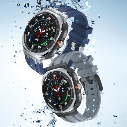 For Samsung Galaxy Watch Ultra 47mm / Ultra 2025 AP Series Liquid Silicone Watch Band(Silver Blue) by bashfashion