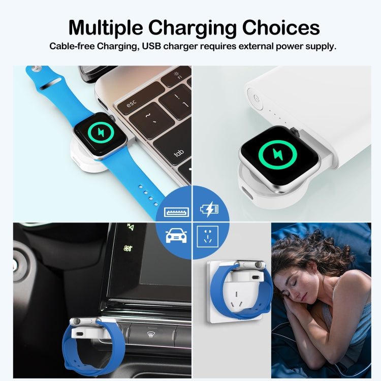For Apple Watch Series A13 Portable Wireless Charger(White) by bashfashion