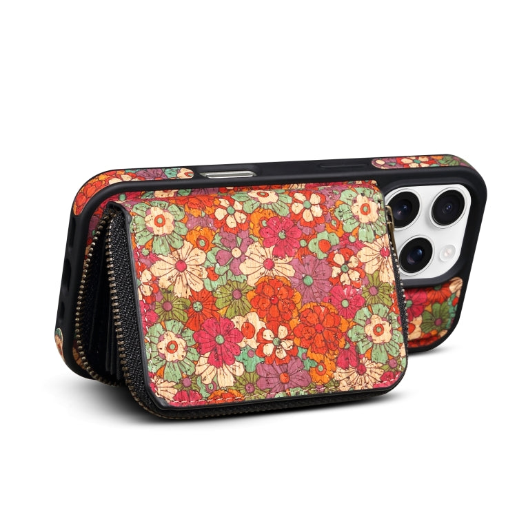 For iPhone 14 Plus Denior D23 MagSafe Detachable Zipper Wallet Holder Phone Case(Red) by Denior