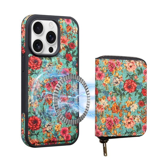 For iPhone 14 Pro Denior D23 MagSafe Detachable Zipper Wallet Holder Phone Case(Blue) by Denior