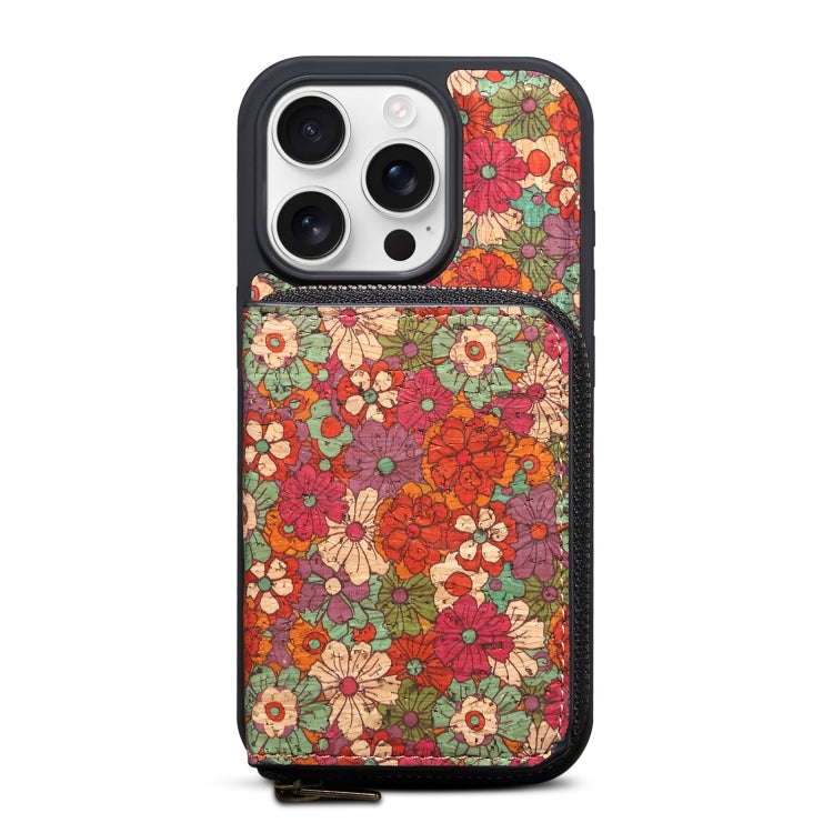 For iPhone 13 Pro Denior D23 MagSafe Detachable Zipper Wallet Holder Phone Case(Red) by Denior