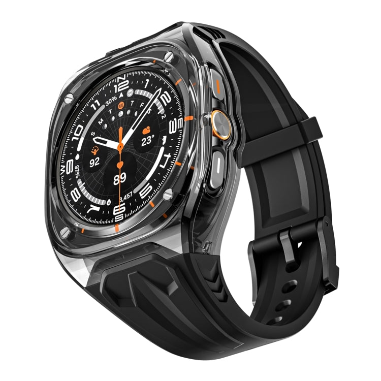 For Samsung Galaxy Watch Ultra 47mm / Ultra 2025 Modified PC Hybrid TPU Watch Case Band(Black Clear Black) by bashfashion